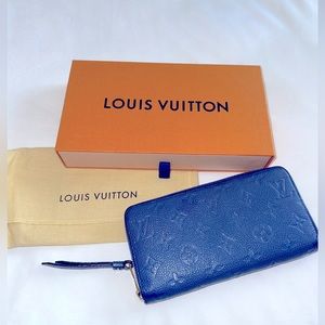 Louis Vuitton Blue Empreinte Zippy Wallet